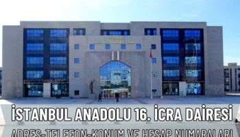 İstanbul Anadolu 16. İcra Dairesi:Adres, Telefon ve IBAN