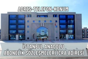 İstanbul Anadolu Abonelik Sözleşmeleri İcra Dairesi: Adres ve Telefon Numarası