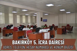 Bakırköy 5. İcra Dairesi İletişim, Adres, IBAN Numarası