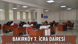 Bakırköy 7. İcra Dairesi: Adres, Telefon ve Hesap Numarası