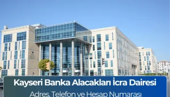 Kayseri Banka Alacakları İcra Dairesi Adres ve Telefon Numarası